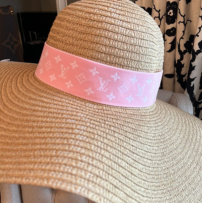 Inspired light pink LV Flower hatband