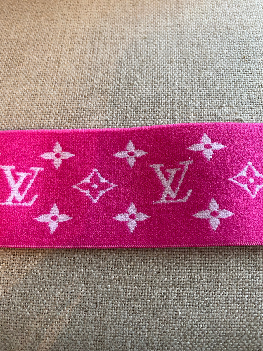 Inspired Pink w/ round LV emblem Hat Band