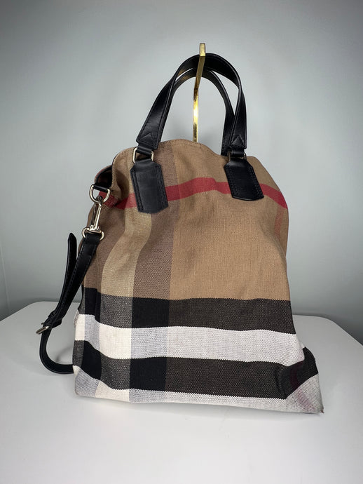 Pre-Loved Burberry Canvas Asby Bag