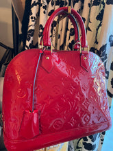 Load image into Gallery viewer, Pre-Loved LV Vernis  Alma MM Cherry Red