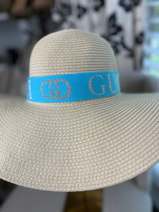 Light Blue Silver Metallic Hatband