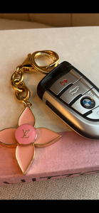 Repurposed Keychain Pink Flower