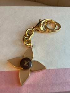 Repurposed Keychain Tan Flower