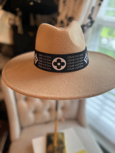 Inspired black White Flower hatband