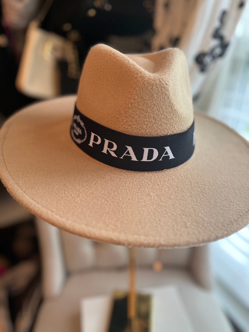 Inspired Black White Prada hatband