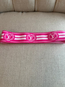 Inspired Pink w/ round LV emblem Hat Band
