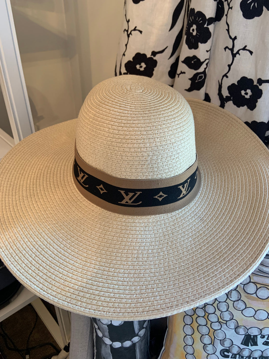 Brown LV Hat Band