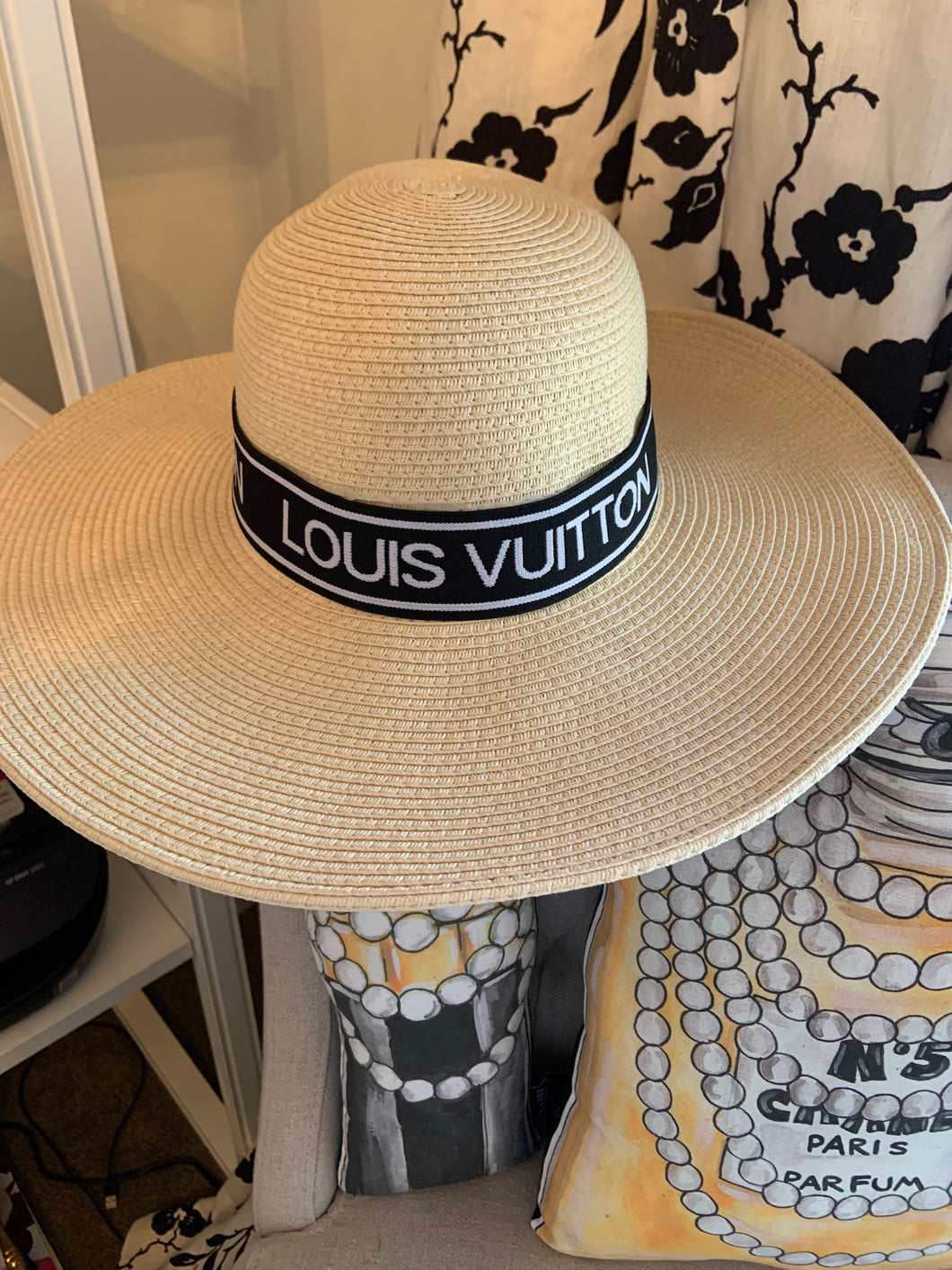 Black and white LV Hat Band