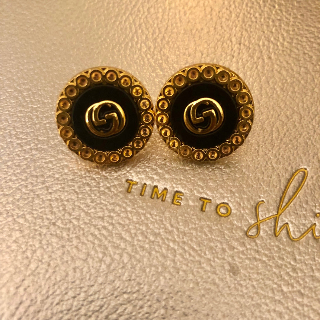 Repurposed Caroline Button Earrings