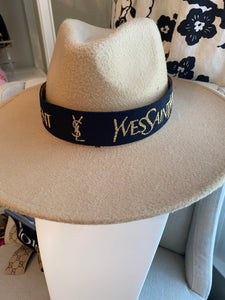 YSL gold blk metallic Hatband