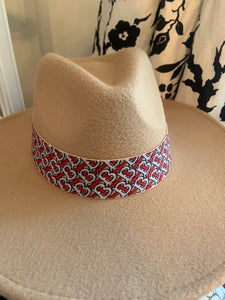 Red and Tan B Hat Band