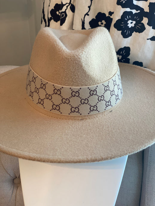 Brown small GG pattern Hatband