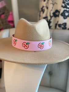 Pink cherry GG Hat Band