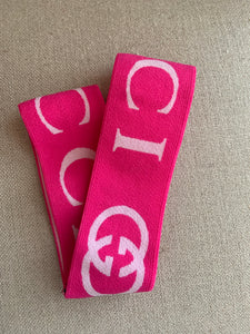 Hot Pink and White GG Hat Band