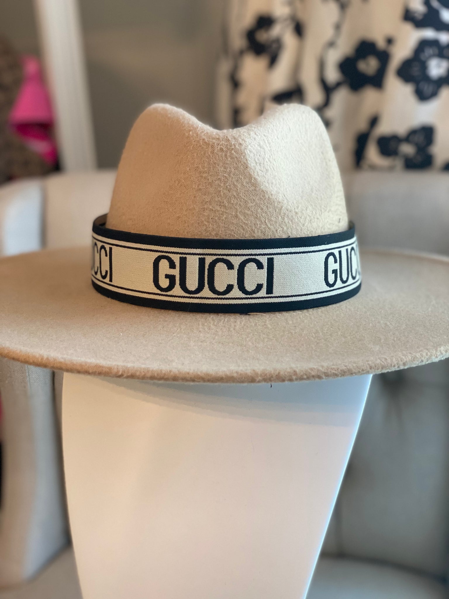 Blk tan GG Hat Band The DJF